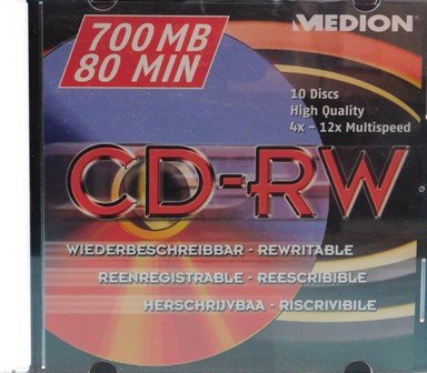 Medion Rohlinge CD RW 700 MB 80 Min 4-12x Multispeed NEU