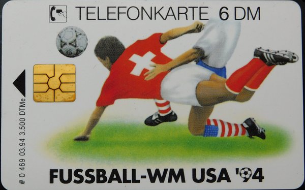 Sammelkarte Einzel Telefonkarte Limitiert Fussball-WM USA 94
