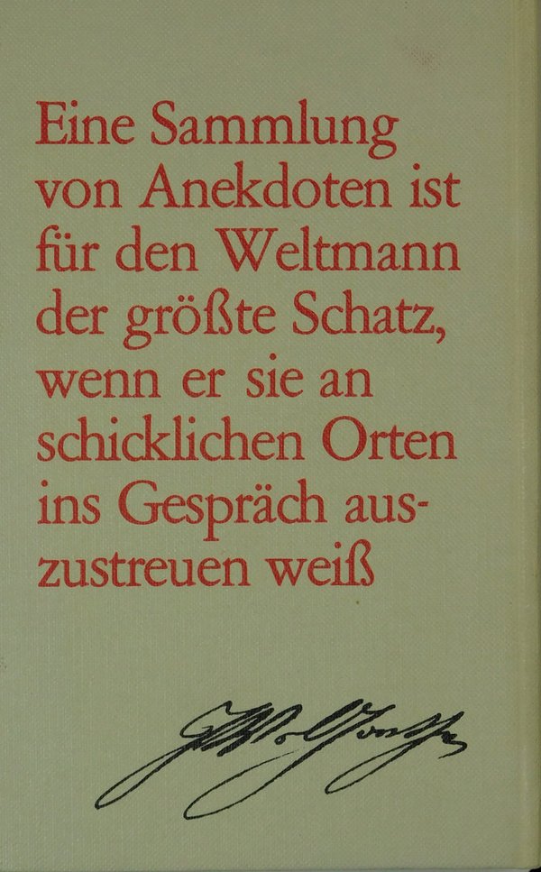 Goethe anekdotisch