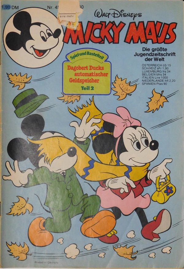 Disney Micky Maus Heft Jahrgang 1980 Nr.: 45 gebraucht