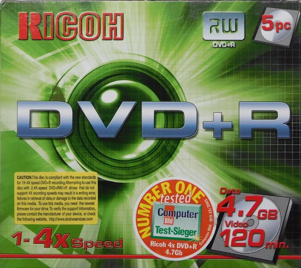 Kicoh Rohlinge DVD+R 4,7GB  Box mit 5 Stück NEU und OVP